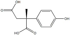 [R,(-)]-2-(p-Hydroxyphenyl)-2-methylsuccinic acid Struktur