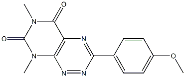 6,8-Dimethyl-3-(4-methoxyphenyl)pyrimido[5,4-e]-1,2,4-triazine-5,7(6H,8H)-dione Struktur