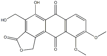 4-(Hydroxymethyl)-5-hydroxy-9,10-dimethoxyanthra[1,2-c]furan-3,6,11(1H)-trione Struktur