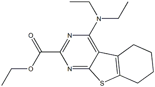 5,6,7,8-Tetrahydro-4-(diethylamino)[1]benzothieno[2,3-d]pyrimidine-2-carboxylic acid ethyl ester Struktur