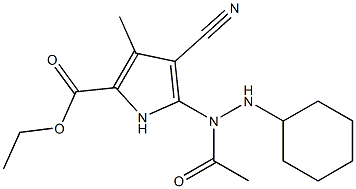 3-Methyl-4-cyano-5-[(cyclohexylamino)acetylamino]-1H-pyrrole-2-carboxylic acid ethyl ester Struktur