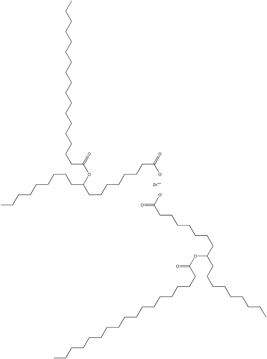 Bis(9-stearoyloxyoctadecanoic acid)zinc salt Struktur