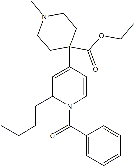 1-Methyl-4-[(1,2-dihydro-1-benzoyl-2-butylpyridin)-4-yl]piperidine-4-carboxylic acid ethyl ester Struktur