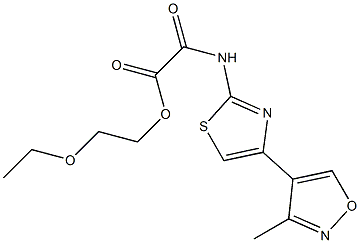 N-[4-(3-Methyl-4-isoxazolyl)-2-thiazolyl]oxamidic acid 2-ethoxyethyl ester Struktur