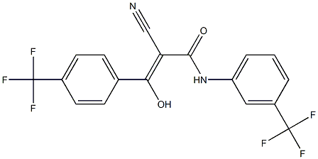 2-Cyano-3-hydroxy-3-[4-trifluoromethylphenyl]-N-[3-trifluoromethylphenyl]acrylamide Struktur