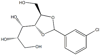 2-O,3-O-(3-Chlorobenzylidene)-L-glucitol Struktur