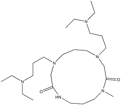 4,8-Bis(3-diethylaminopropyl)-11-methyl-1,4,8,11-tetraazacyclotetradecane-2,10-dione Struktur