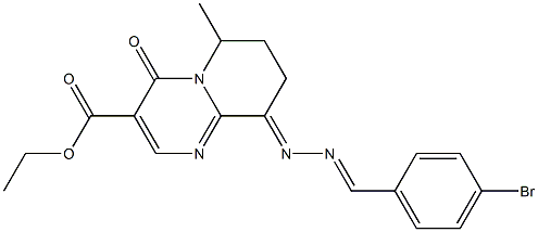 9-[2-(4-Bromobenzylidene)hydrazono]-6-methyl-6,7,8,9-tetrahydro-4-oxo-4H-pyrido[1,2-a]pyrimidine-3-carboxylic acid ethyl ester Struktur