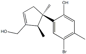 2-[(1R,2R)-1,2-Dimethyl-3-hydroxymethyl-3-cyclopentenyl]-4-bromo-5-methylphenol Struktur