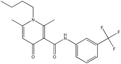 N-(3-Trifluoromethylphenyl)-1-butyl-2,6-dimethyl-4-oxo-1,4-dihydro-3-pyridinecarboxamide Struktur