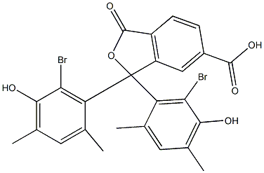 1,1-Bis(6-bromo-5-hydroxy-2,4-dimethylphenyl)-1,3-dihydro-3-oxoisobenzofuran-6-carboxylic acid Struktur