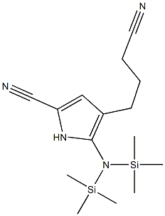 5-[Bis(trimethylsilyl)amino]-4-(3-cyanopropyl)-1H-pyrrole-2-carbonitrile Struktur