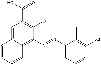 4-(3-Chloro-2-methylphenylazo)-3-hydroxy-2-naphthalenecarboxylic acid Struktur