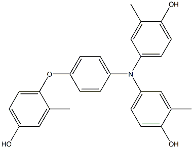 N,N-Bis(4-hydroxy-3-methylphenyl)-4-(4-hydroxy-2-methylphenoxy)benzenamine Struktur