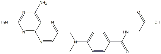 N-[4-[[(2,4-Diaminopteridin-6-yl)methyl]methylamino]benzoyl]glycine Struktur