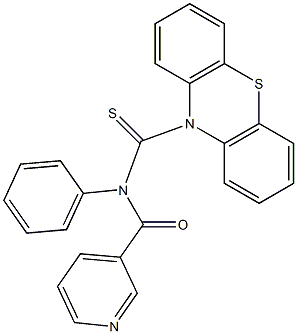 N-(3-Pyridylcarbonyl)-N-phenyl-10H-phenothiazine-10-carbothioamide Struktur