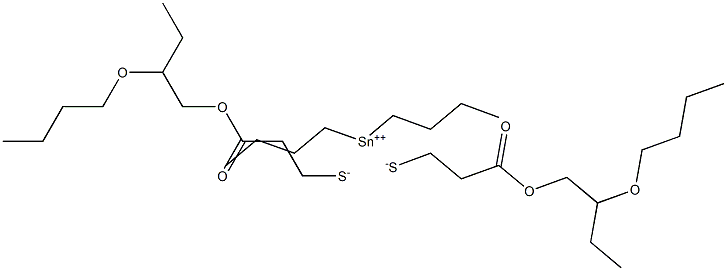 Dibutyltin(IV)bis[3-(2-butoxybutoxy)-3-oxopropane-1-thiolate] Struktur