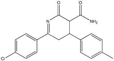 2,3,4,5-Tetrahydro-2-oxo-4-(4-methylphenyl)-6-(4-chlorophenyl)pyridine-3-carboxamide Struktur