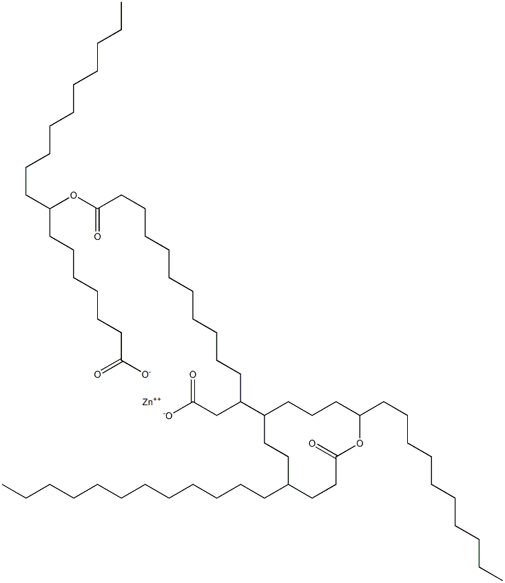 Bis(8-hexadecanoyloxyoctadecanoic acid)zinc salt Struktur