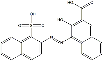 2-Hydroxy-1'-sulfo-(1,2'-azobisnaphthalene)-3-carboxylic acid Struktur