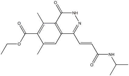 6,8-Dimethyl-4-[2-(isopropylcarbamoyl)ethenyl]-1-oxo-1,2-dihydrophthalazine-7-carboxylic acid ethyl ester Struktur