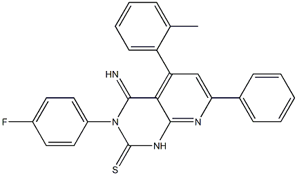 3,4-Dihydro-3-(4-fluorophenyl)-4-imino-5-(2-methylphenyl)-7-phenylpyrido[2,3-d]pyrimidine-2(1H)-thione Struktur