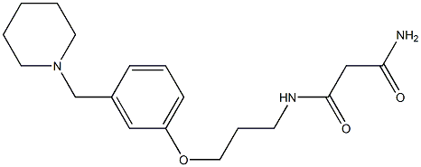 N-[3-[3-(Piperidinomethyl)phenoxy]propyl]-2-carbamoylacetamide Struktur