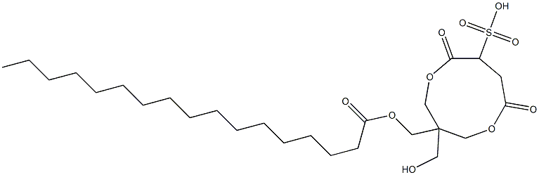 Heptadecanoic acid [1-(hydroxymethyl)-4,7-dioxo-6-sulfo-3,8-dioxacyclononan-1-yl]methyl ester Struktur