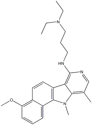 7-(3-Diethylaminopropylamino)-10,11-dimethyl-4-methoxy-11H-benzo[g]pyrido[4,3-b]indole Struktur