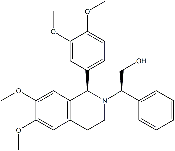 (1R)-1,2,3,4-Tetrahydro-2-[(R)-1-phenyl-2-hydroxyethyl]-1-(3,4-dimethoxyphenyl)-6,7-dimethoxyisoquinoline Struktur