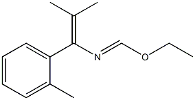 1-(2-Methylphenyl)-1-[(ethoxy)methyleneamino]-2-methyl-1-propene Struktur