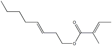 (E)-2-Methyl-2-butenoic acid 3-octenyl ester Struktur