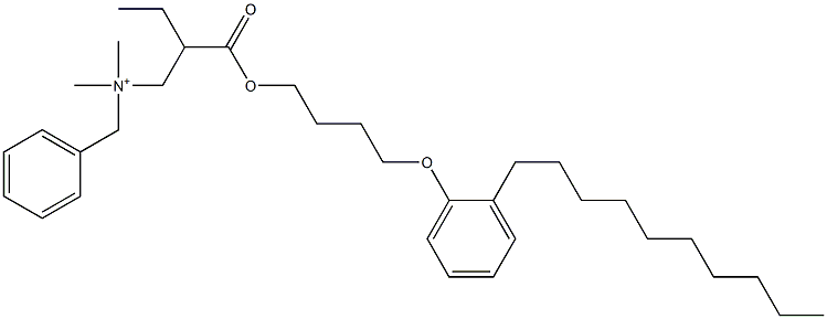 N,N-Dimethyl-N-benzyl-N-[2-[[4-(2-decylphenyloxy)butyl]oxycarbonyl]butyl]aminium Struktur