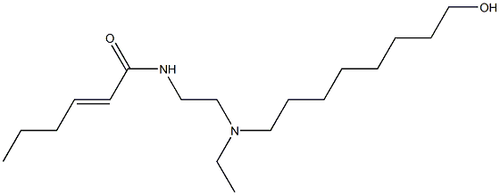 N-[2-[N-Ethyl-N-(8-hydroxyoctyl)amino]ethyl]-2-hexenamide Struktur