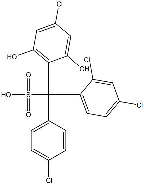 (4-Chlorophenyl)(2,4-dichlorophenyl)(4-chloro-2,6-dihydroxyphenyl)methanesulfonic acid Struktur