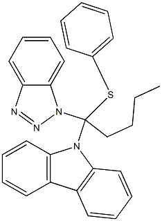 1-(1H-Benzotriazol-1-yl)-1-(9H-carbazol-9-yl)-1-(phenylthio)pentane Struktur