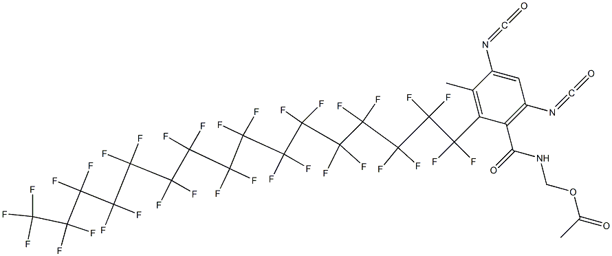 N-(Acetyloxymethyl)-2-(tritriacontafluorohexadecyl)-4,6-diisocyanato-3-methylbenzamide Struktur