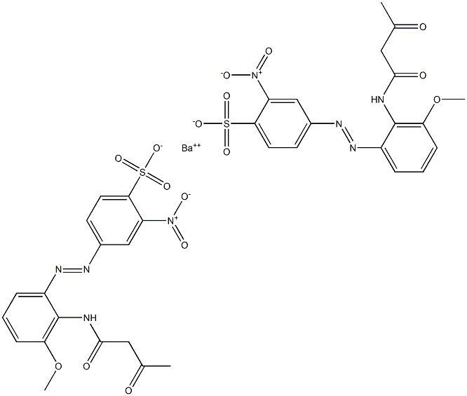 Bis[4-[2-(1,3-dioxobutylamino)-3-methoxyphenylazo]-2-nitrobenzenesulfonic acid]barium salt Struktur