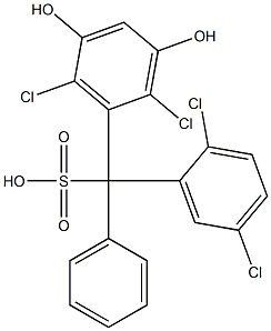 (2,5-Dichlorophenyl)(2,6-dichloro-3,5-dihydroxyphenyl)phenylmethanesulfonic acid Struktur