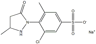 3-Chloro-5-methyl-4-(3-methyl-5-oxo-1-pyrazolidinyl)benzenesulfonic acid sodium salt Struktur