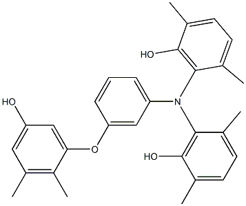 N,N-Bis(6-hydroxy-2,5-dimethylphenyl)-3-(5-hydroxy-2,3-dimethylphenoxy)benzenamine Struktur