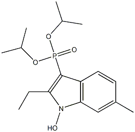 3-[Isopropoxy(isopropoxy)phosphinyl]-6-methyl-2-ethyl-1-hydroxy-1H-indole Struktur