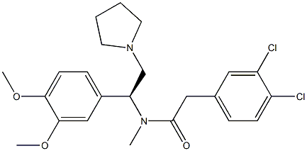 3,4-Dichloro-N-[(S)-1-(3,4-dimethoxyphenyl)-2-(1-pyrrolidinyl)ethyl]-N-methylbenzeneacetamide Struktur