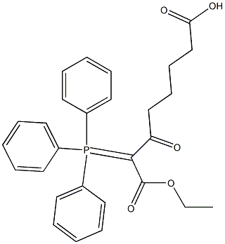 2-(Triphenylphosphoranylidene)-3-oxooctanedioic acid 1-ethyl ester Struktur