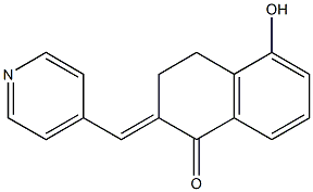 3,4-Dihydro-5-hydroxy-2-[(E)-4-pyridinylmethylene]naphthalen-1(2H)-one Struktur