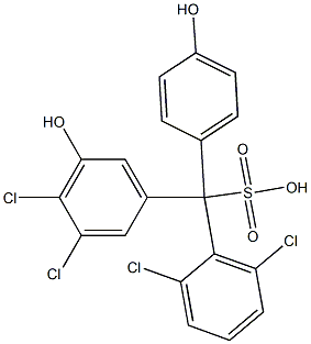 (2,6-Dichlorophenyl)(3,4-dichloro-5-hydroxyphenyl)(4-hydroxyphenyl)methanesulfonic acid Struktur