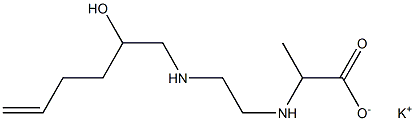 2-[N-[2-[N-(2-Hydroxy-5-hexenyl)amino]ethyl]amino]propionic acid potassium salt Struktur