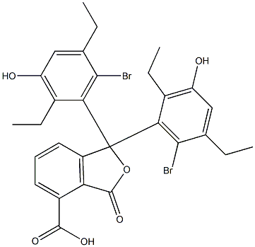 1,1-Bis(6-bromo-2,5-diethyl-3-hydroxyphenyl)-1,3-dihydro-3-oxoisobenzofuran-4-carboxylic acid Struktur