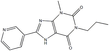 3-Methyl-1-propyl-8-(3-pyridinyl)xanthine Struktur