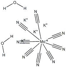 Potassium octacyanomolybdate(IV) dihydrate Struktur